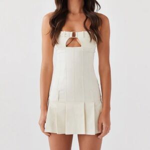 Peppermayo Exclusive - Case Closed Mini Dress - Cement NWT